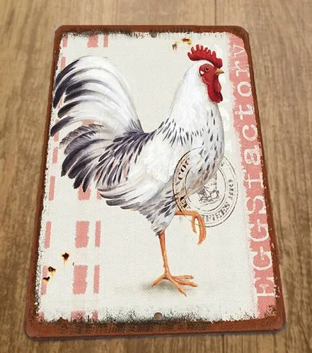 Eggs Factory Chicken  Metal Wall Animal Sign