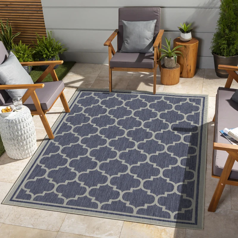 

Sunshine GC_HAR2004 Blue 7 ft. 10 in. x 10 ft. 3 in. Indoor/Outdoor Area Rug