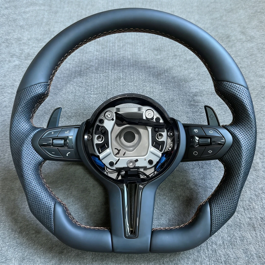 M Sport Leather For BMW F30 340i F10 535i F32 F20 F25 F36 F22 M4 F82 X5 F15 F80 M3 F11 F15 F16 F31 F01 F07 X3 F25 Steering Wheel view 5