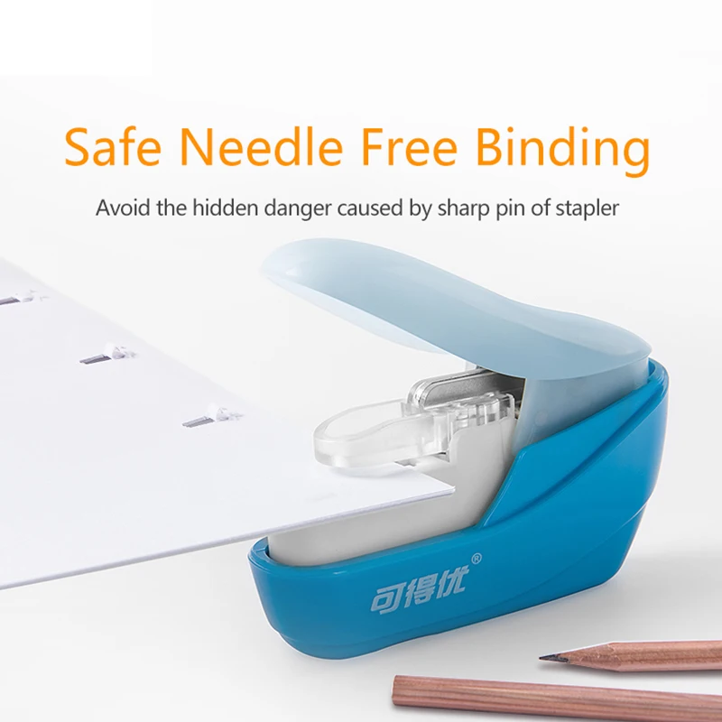 【Y】Book Paper Stapling Mini Portable Stapleless Stapler School Office Supplies