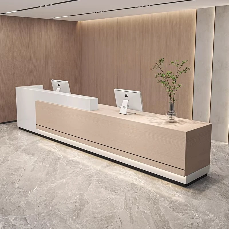 Luxury Modern Reception Desk Office Table Business Reception Desk Supermarket Cashier Store Theke Rezeption Beauty Furniture