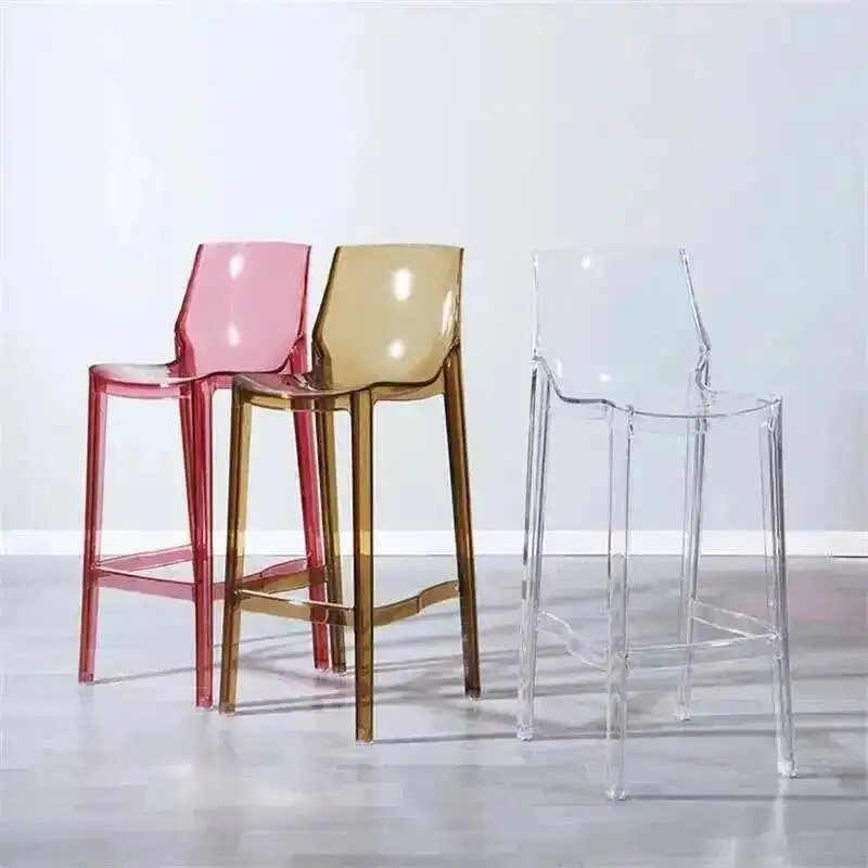 

Современные пластиковые табуреты с высокими ножками, акриловый табурет для стойки, барный стул, скандинавские стулья, хрустальный бар, коммерческая для высокой кухонной мебели
