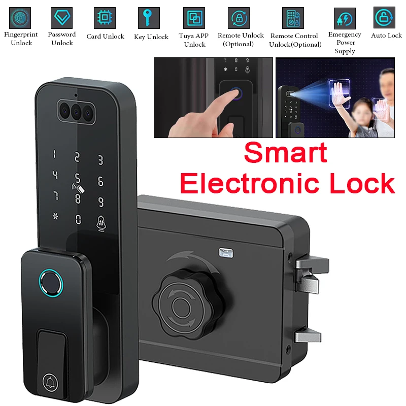 

Waterproof 3D Face Palm Recognition Smart Door Lock Tuya App Remote Control Intelligent Fingerprint Electronic Lock for Home