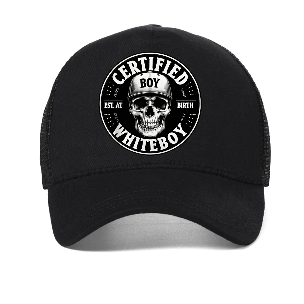 

Certified Bold Skull Whiteboy Printed baseball cap Men Women Summer mesh snapback hat Streetswear Breathable adjustable caps