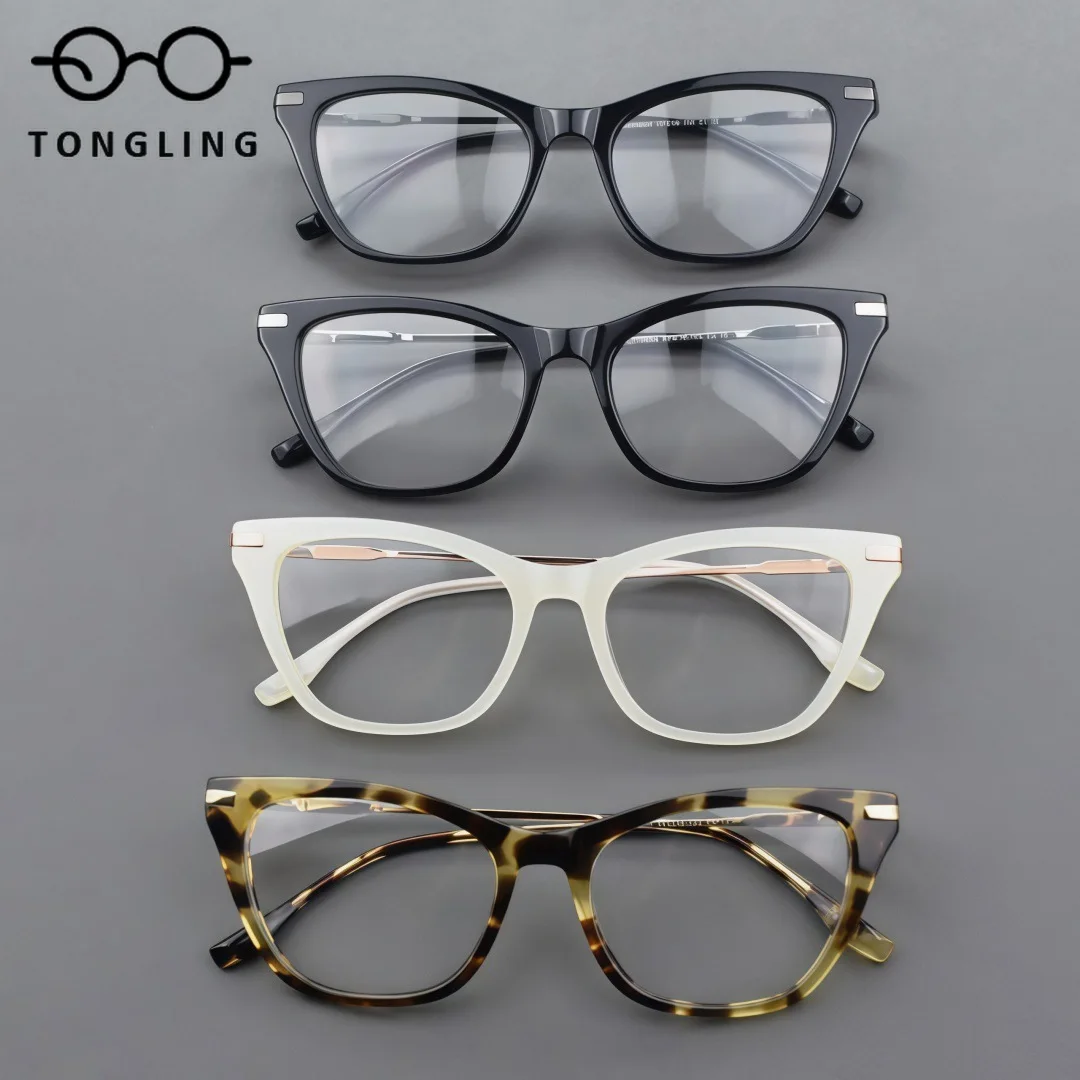 2026 Men Luxurious Brand Round Fashion Individual High-Quality Women Handmade Exquisite Acetate Cat-Eye Business Glasses Frame