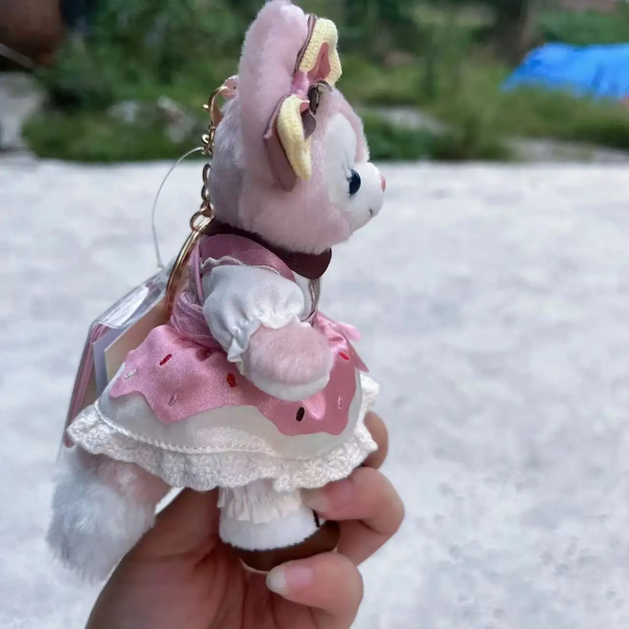 Pendentif de sac à dos mignon dessin animé Disney Duffy Family Kawaii LinaBell, porte-clés en peluche de 15cm, cadeau d'anniversaire