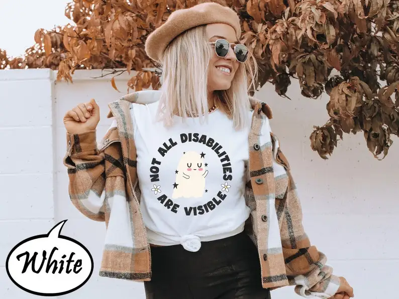 

Рубашка Not All Disabilities Are Visible, футболка Month Pride для инвалидов, футболка Accessibility Ahirt, гордость для инвалидов, футболка Ableism