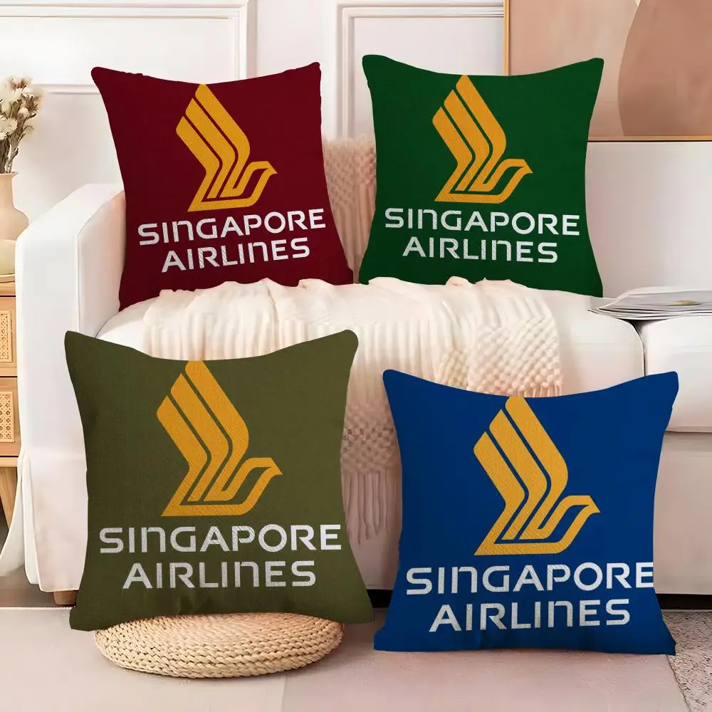 Singapore A-Airlines Cushion Cover  Plush Fabric Soft Double Sided Print Sofa Cushion Cover Throw Pillow Covers