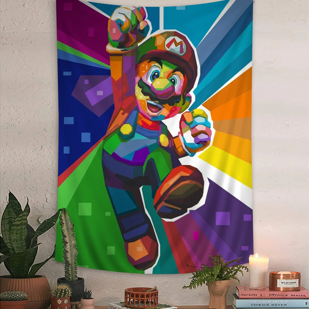 S-Super M-Mario Bros Cartoon Tapestry Wall Hanging Decoration Household Home Decor