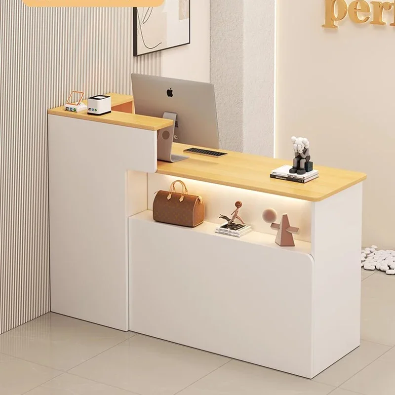 

Luxury Cashier Bar Counter Table Modern Simple Office Small Lada Reception Desk Salon Escritorio Recepcion Commercial Furniture