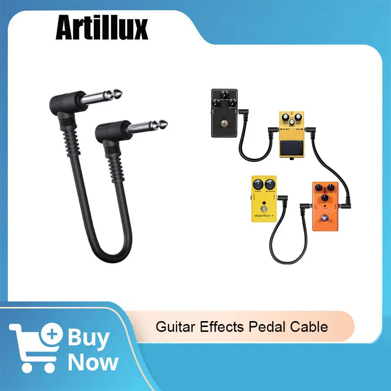 

2/4PCS Guitar Cable 15cm 6.35mm Guitar Effects Pedal Cable Connector 1/4in Plug Wire Right Angle For Guitar Part & Accessories