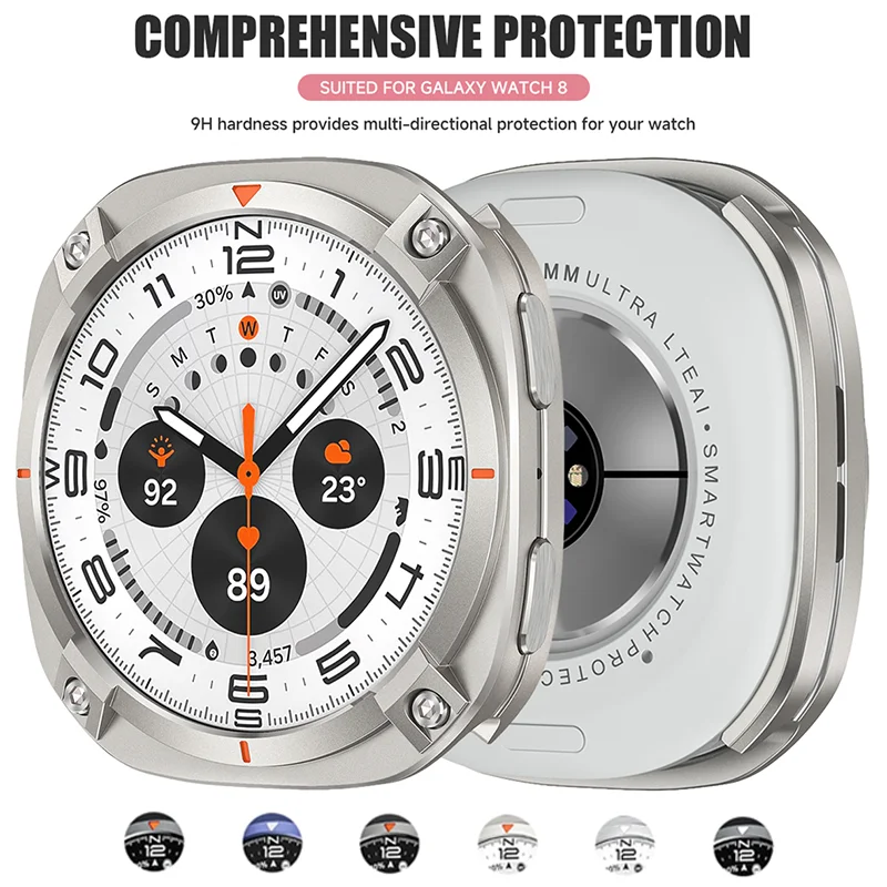 Luxury Alloy+PC Case For Samsung Galaxy Watch 9 44mm Hard Metal Armor Drop Resistant Protector Cover For Galaxy Watch 8 44mm