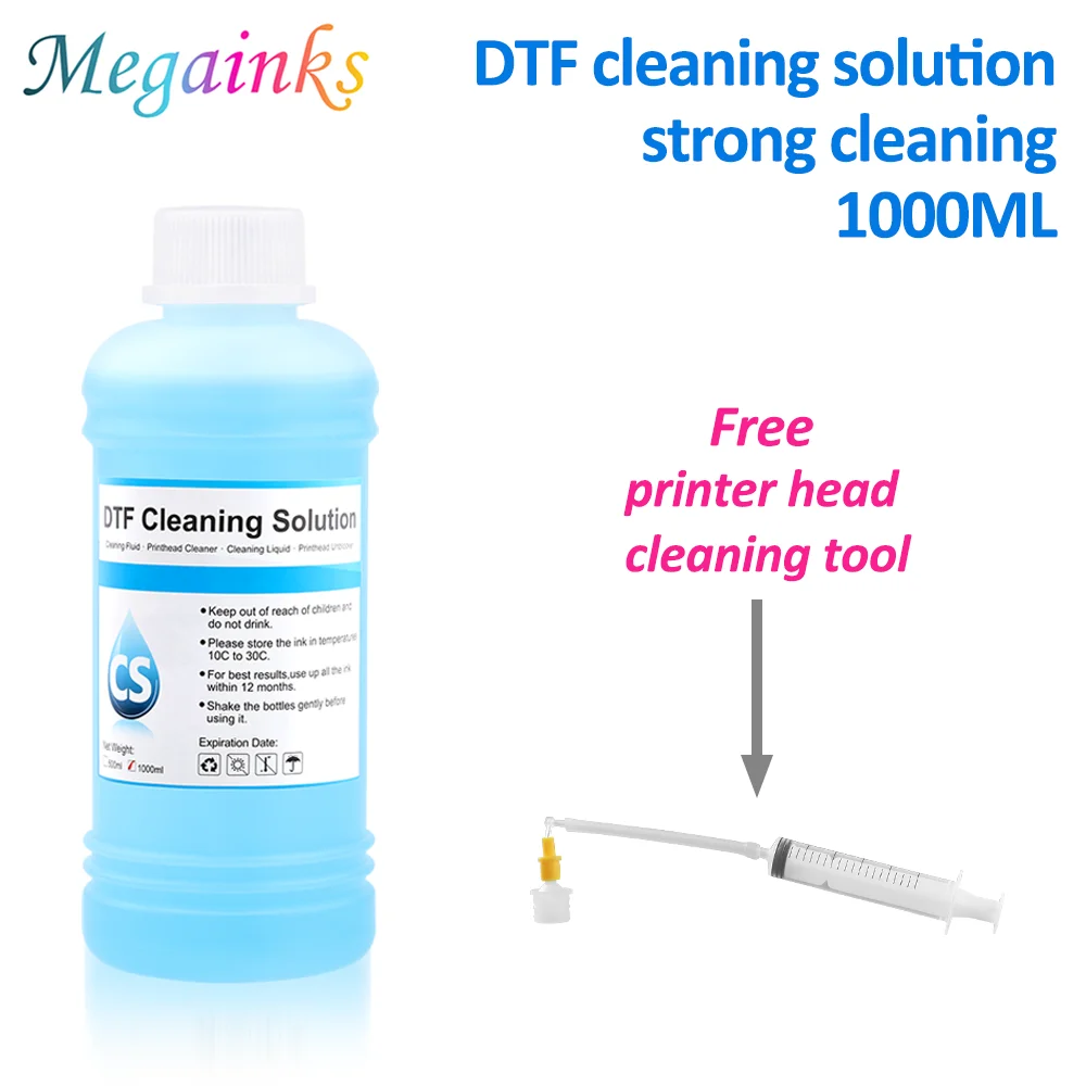 Líquido de limpieza DTF de 1000ml para impresora DTF de gran formato, película de transferencia directa de tinta para L1800, 805, I3200, XP600, I1600