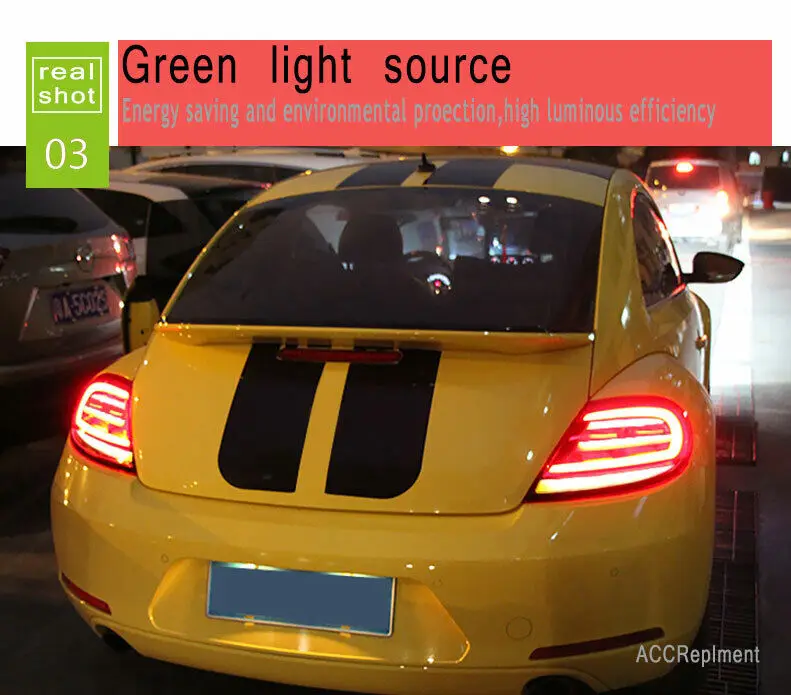 Luz trasera LED para coche, lámpara de parada trasera para VW Beetle 2013-2019, animación de señal dinámica, accesorios para automóviles de marcha