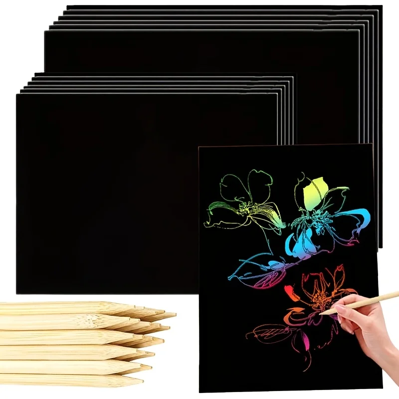 conjunto-de-50-folhas-de-papel-magico-para-desenho-a5-com-canetas-de-bambu-folhas-artesanais-coloridas-presente-para-aniversario-halloween-e-natal-de-criancas