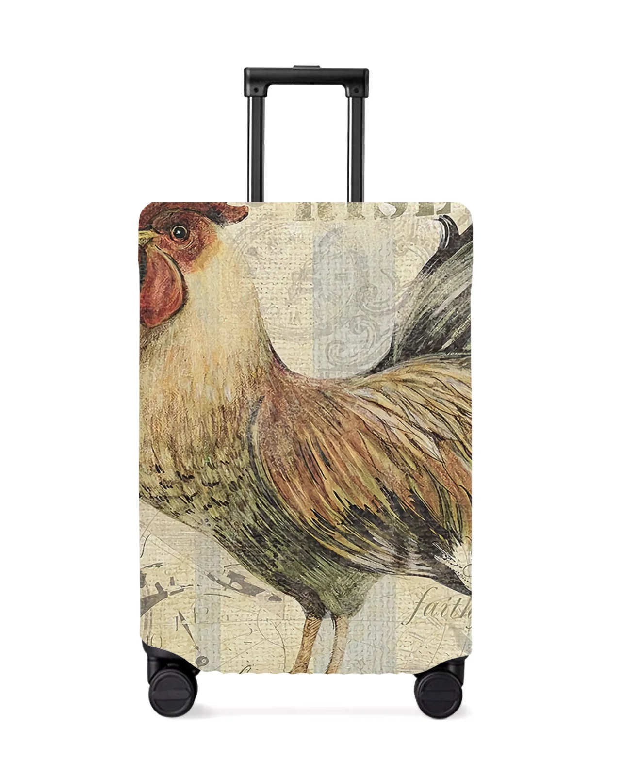 

Vintage Rooster Retro Farm Travel Luggage Protective Cover for Travel Accessories Suitcase Elastic Dust Case Protect Sleeve