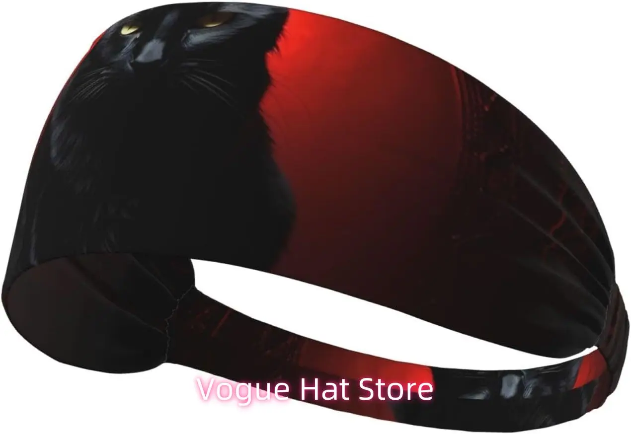 

Elastic Exercise Headband - Soft and Breathable Headband for Running, Cycling, Yoga, and More Scary Cat Picture