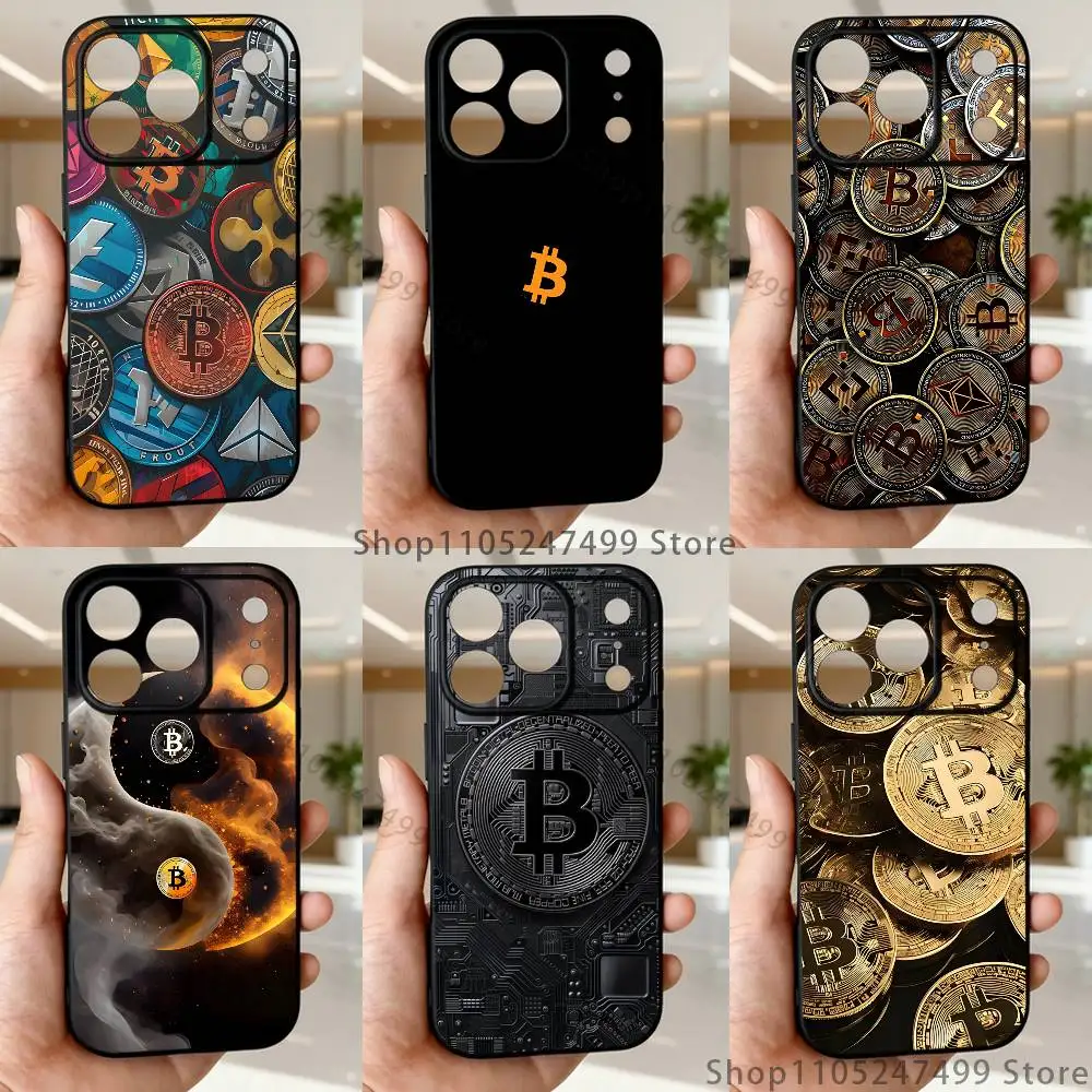

Bitcoin Phone Case For iPhone 17,16,15,14,13,12,11,Pro Max,XSX,,XR,SE,Mini,8,7,Soft Silicone Black Cover