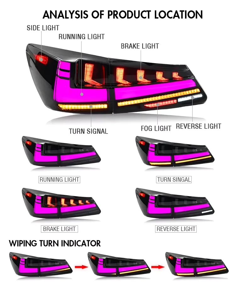 مبيعات المصنع مباشرة لملحقات السيارات للمصابيح الخلفية IS XE10 250 300 350LED