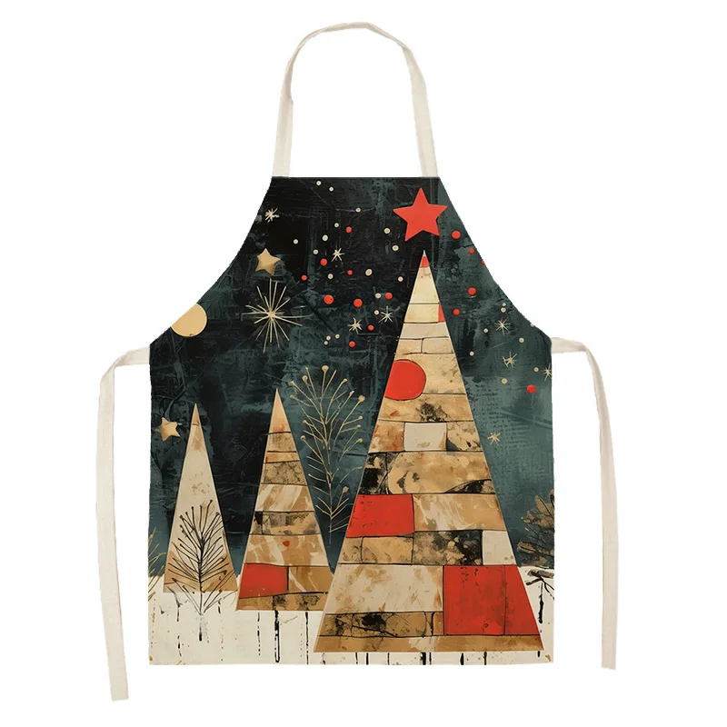 Women's kitchen apron Linen man Children's Big size Child girl Waterproof funny Half Work Coffee simple Merry Christmas winter