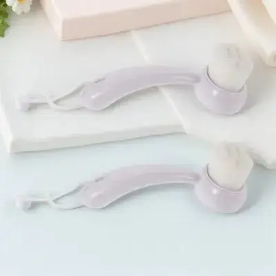 2Pcs Manual Facial Cleansing Brush Soft Bristles Long Handle Blackhead Removal Deep Clean Face Scrubber Exfoliator Skin Care