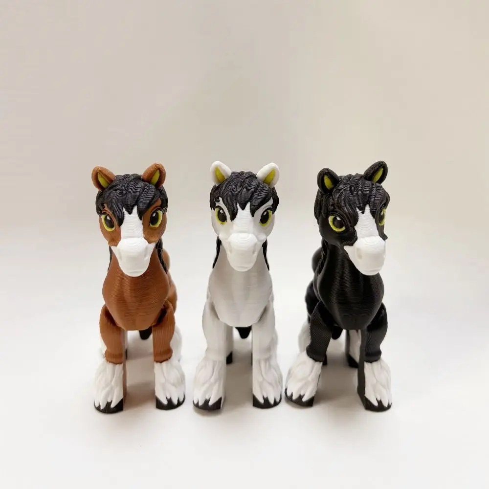 

All-in-one Molding 3D Printed Horse Crystal Horse Rotatable 3D Printed Diceratops Horse Flexible Laser 3D Articulated Horse Toys