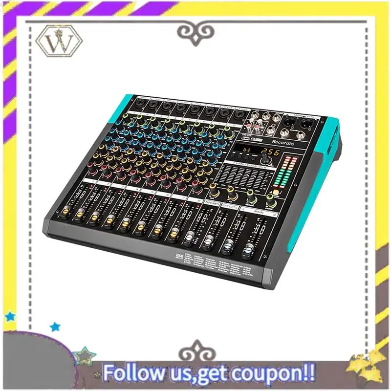 New Professional Audio Mixer GAX-PA8 Channel Sound Board Console Mixing Desk System Interface Built-In 256 Reverb Effect EU Plug