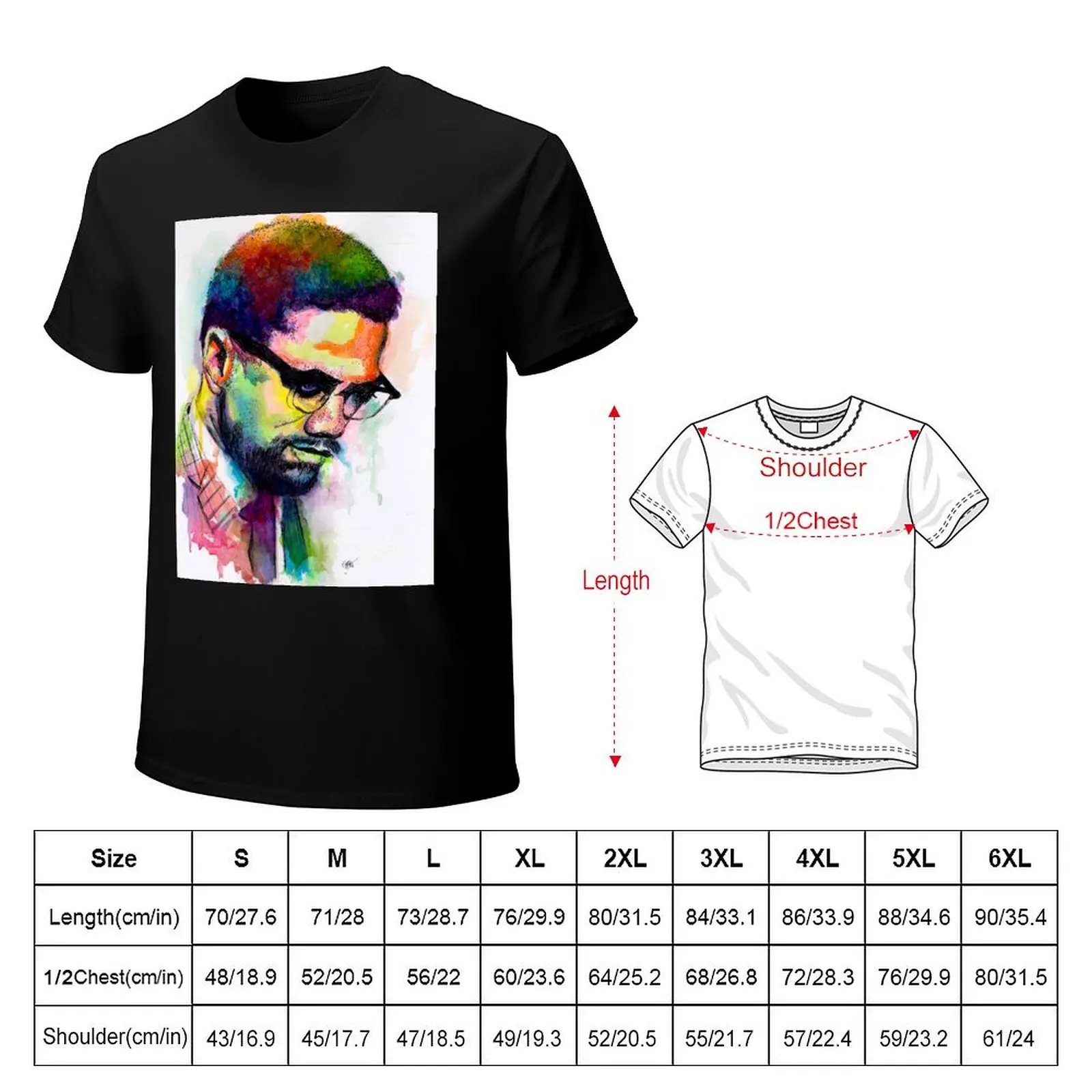 Malcolm X T-Shirt Work Wear Simple Tee Shirt