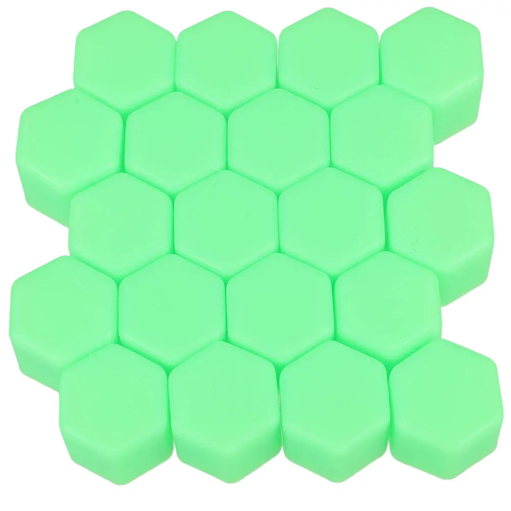 20 قطعة ليلة توهج العروة الجوز يغطي سيليكون عجلة السيارة العروة المكسرات حماية قبعات سداسية عجلة الجوز غطاء ل محور إطارات السيارة