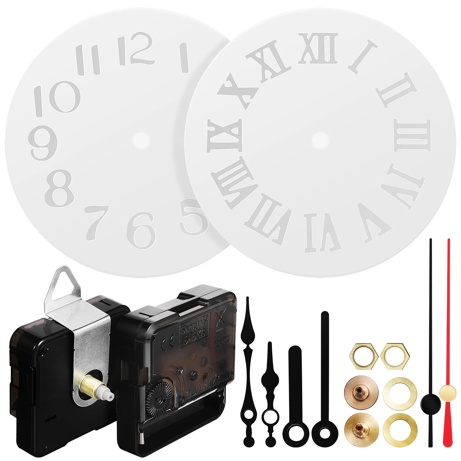 

2 Sets Clock Silicone Resin Molds Wall Clock Movement Motors Operated Mold Pointer Aluminum DIY Kit Resin Craft Home