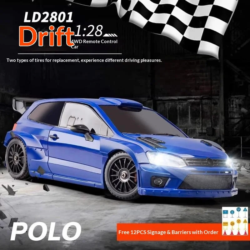 LDRC Rc Drift Car 1 28 Scale 4WD High Speed Remote Control Racing Model With Replaceable Tiers Led Light For Adult Hobby