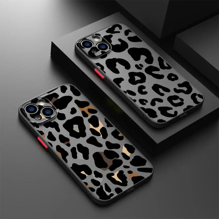 Leopard Art Case for Apple iPhone 15 16 17 14Plus XS Max 13 Mini 7 8 12 13 11 Pro Max Soft Cover