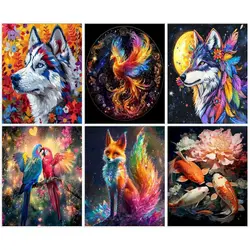 GATYZTORY Modern Painting By Numbers Diy Frame Fox Coloring By Numbers Unique Gift Wall Decors On Canvas Animal Acrylic Paints