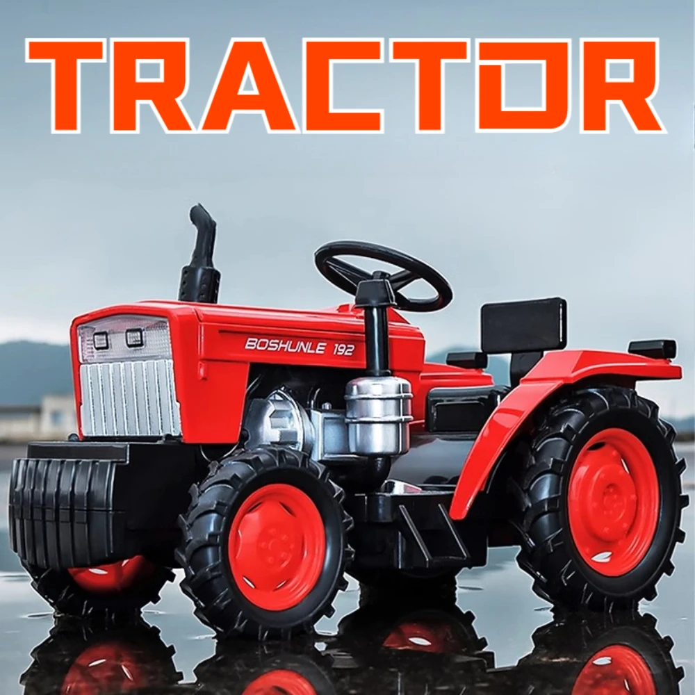 1:32 Farm Specific Tractor Model Toy Car Alloy Body Simulation Sound Light Pull Back Vehicles Collection for Boys Birthday Gifts