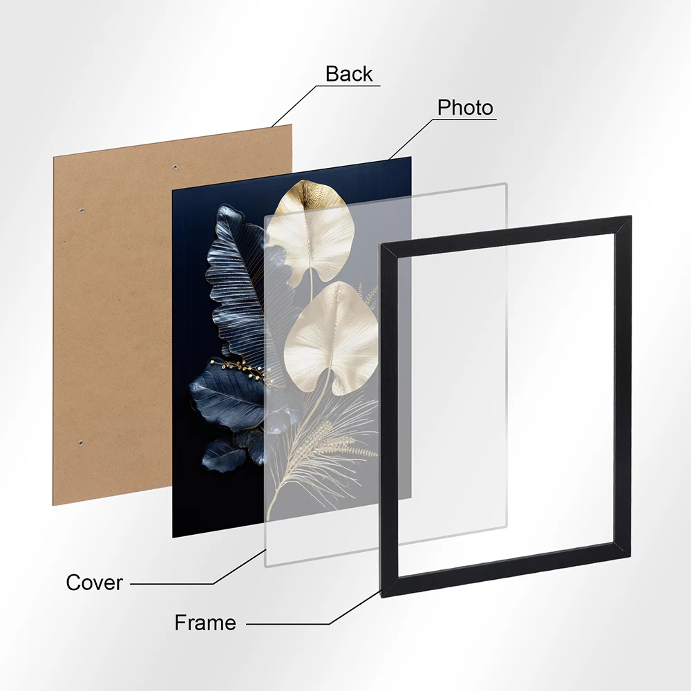 Custom Black White Wood Color Photo Frame Canvas Poster Custom Wedding Family Life Photos Personalized Holiday Birthday Gifts image 5