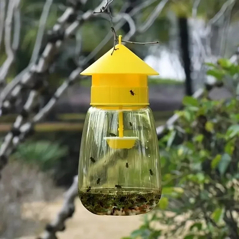 Fruit Fly Trap Yellow Plastic Fruit Fly Trap Anti-fly Insect Trap Pest Trap Suitable for Orchard Reusable Insect Trap