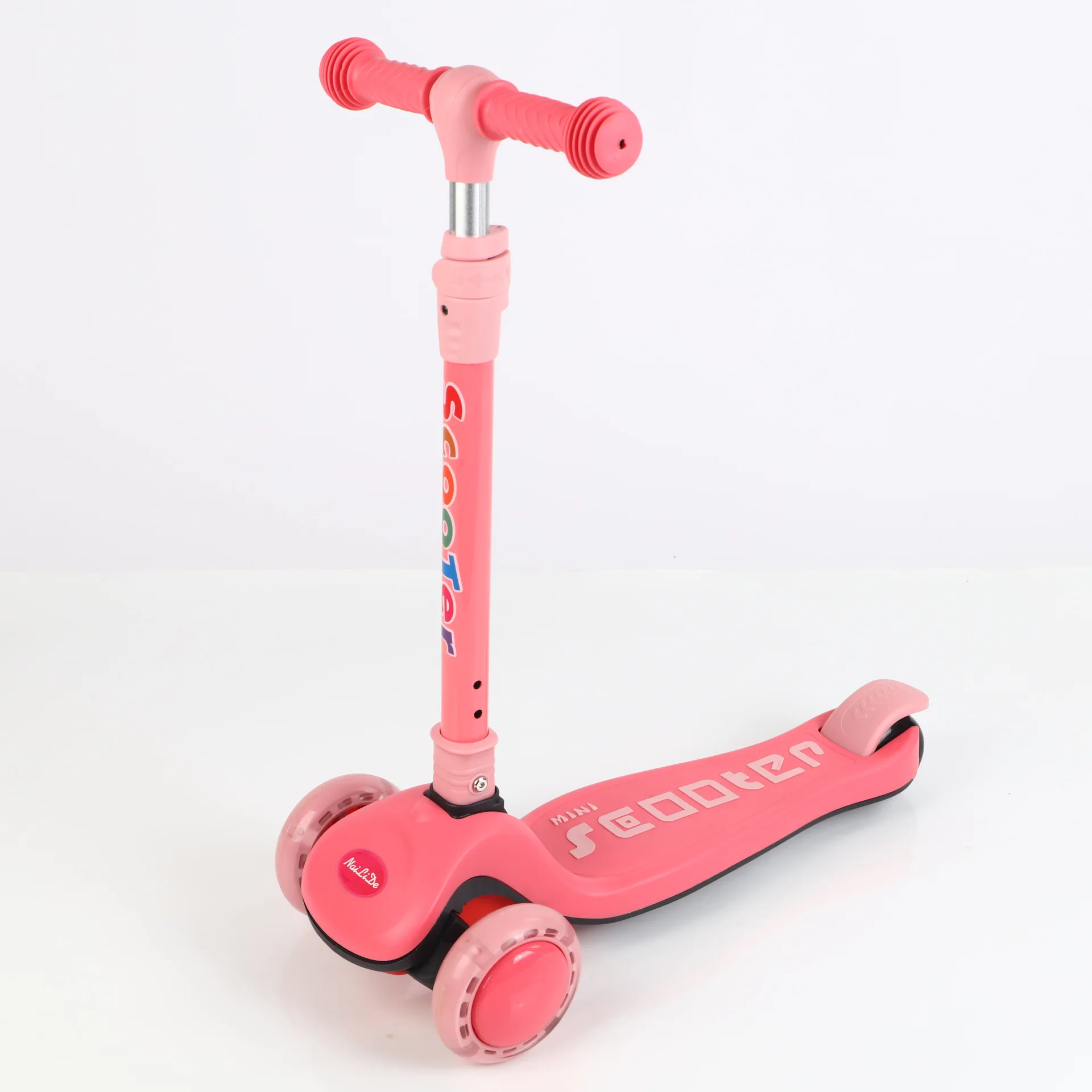 New Rubber Wrapped Children's Scooter with Anti Slip and Anti Rollover Three in One Meter High Folding Scooter with Three Wheels