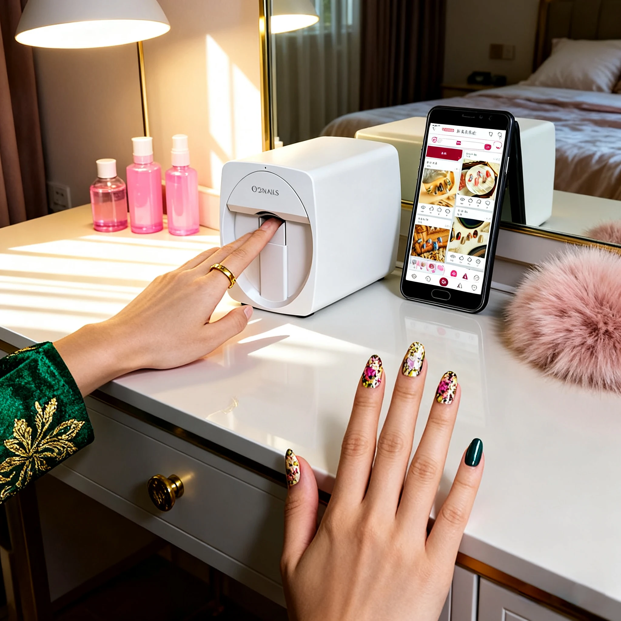 O2nails All-in-One Smart Nail Printer,Digital 3D Printing with Ink Cartridge,Effortlessly Create Intricate Nail Designs at Home
