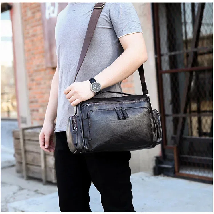 luxury brand men's messenger bag Random Retro leather shoulder Crossbody bags handbags man Business Laptop bolsos сумка мужская