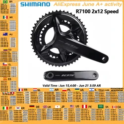 Shimano 105 R7100 2x12S Crankset 50-34T/52-36T Double Chainring 165mm/170mm/172.5mm/175mm Crank For Road Bike Bicycle Crankset