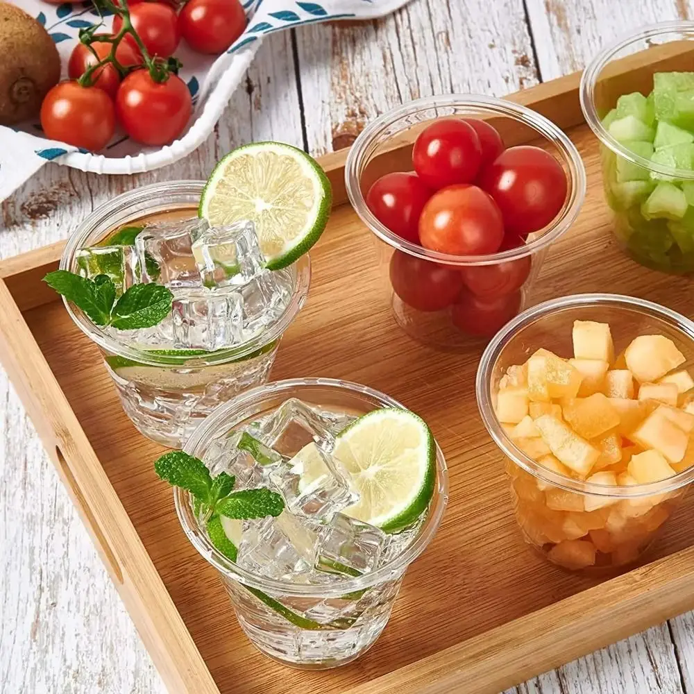 50Pcs 180ml Disposable Plastic Cups Food-grade PP Transparent Party Plastic Cups Heat-resistant Tableware Cups Birthday Party