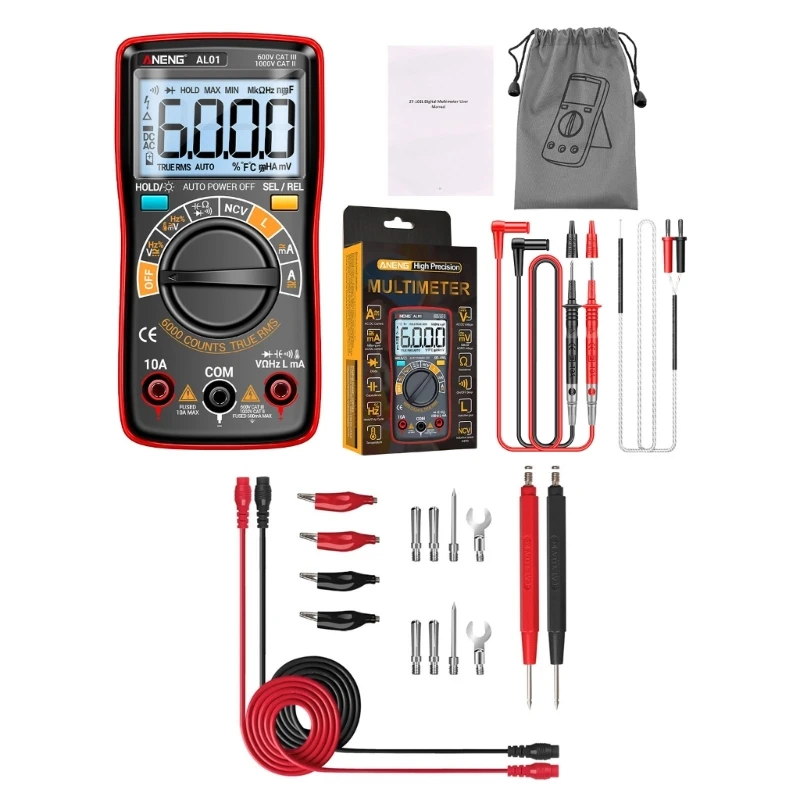 ANENG Multimeter Voltage Tester Ohmmeter with Data Retention Backlit for Capacitance Test Battery Operated(NOT Included)