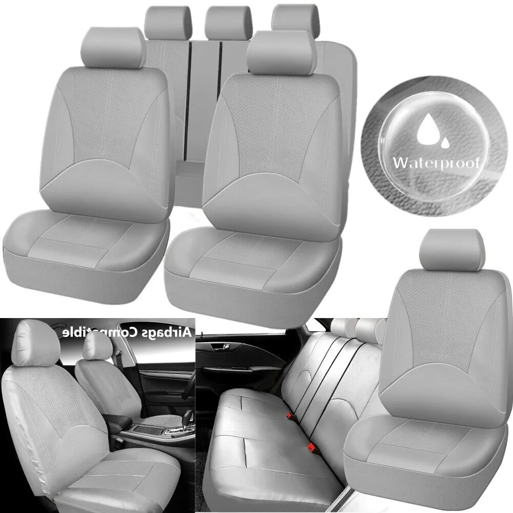 For TOYOTA Leather Car Seat Covers Full Set 5-Seats Front Rear Protector Cushion