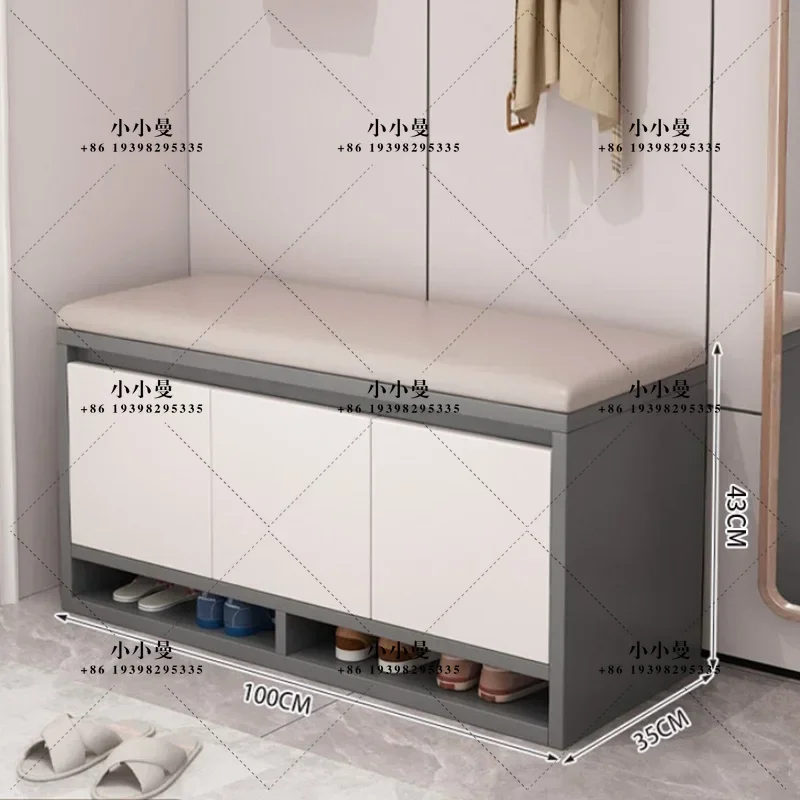 This Solid Wood Multi-Functional Shoe Cabinet Combines Hidden Storage Space With an Open Shoe Rack.