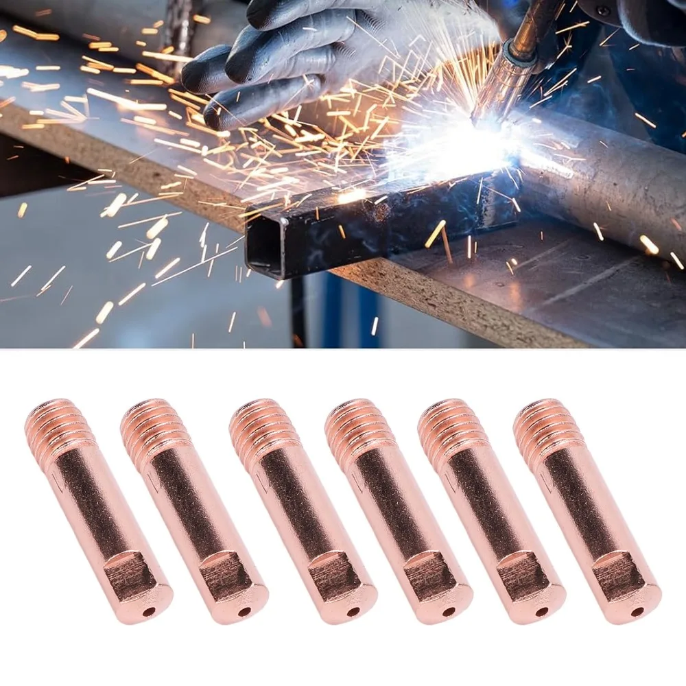 60Pcs 1.2mm MIG Welding Contact Tips Easy to Install Rose Gold Welding Gun Accessories Copper Welding Gun Contact Tips