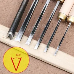 V Type Handmade Wooden Carving Knife Engraving Marking Polishing Multiple Specifications Triangular Knife Woodworking Tools Set