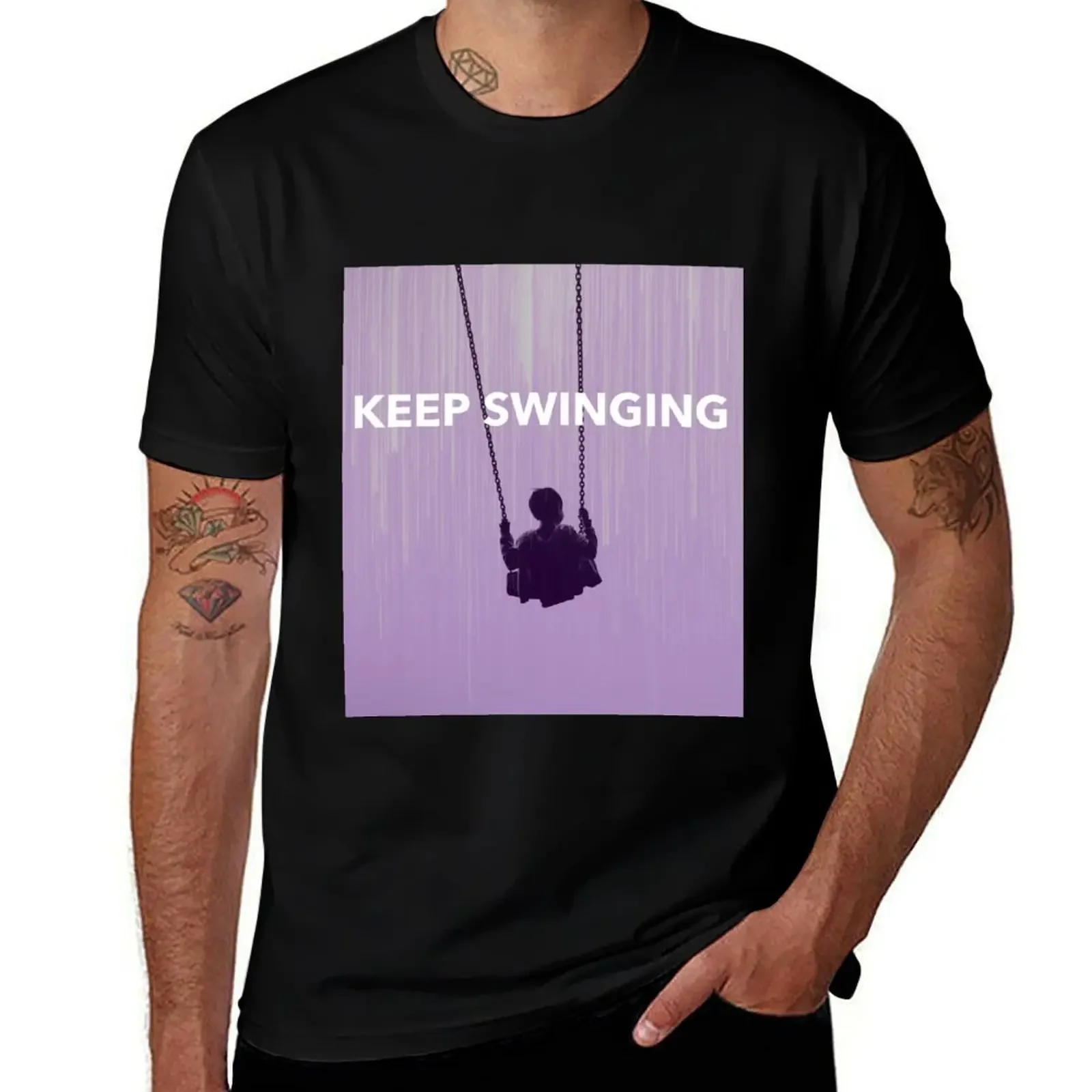 swing set swingset quote kid swinging T-Shirt sweat cotton graphic tees mens tall t shirts