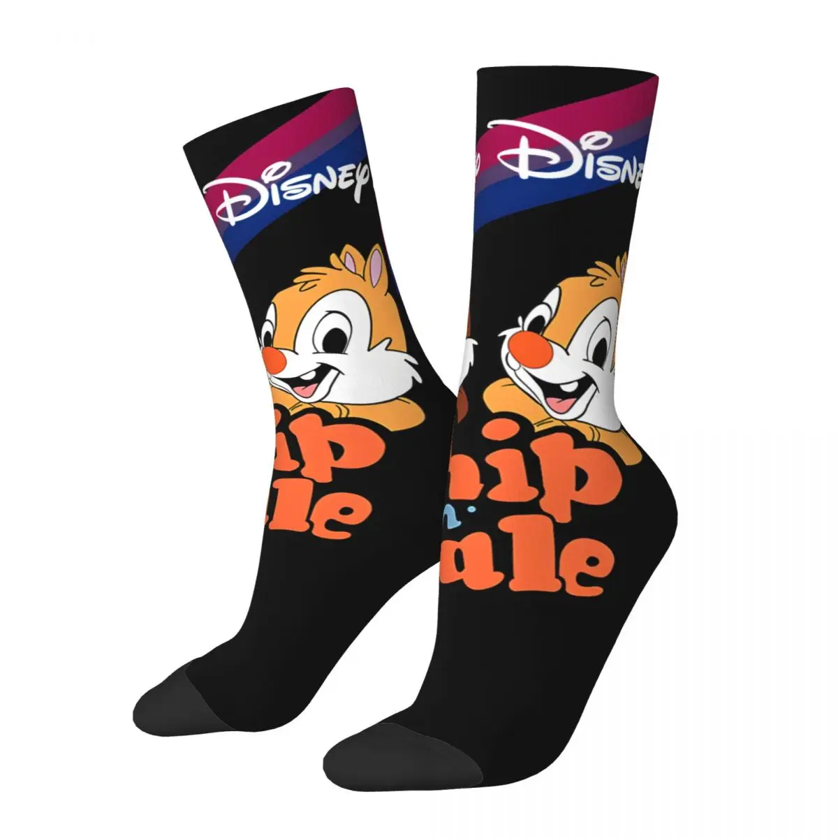 Chip N Dale Crazy Men's compression Socks Unisex Disney Rescue Rangers Harajuku Pattern Printed Funny Novelty Happy Crew Sock