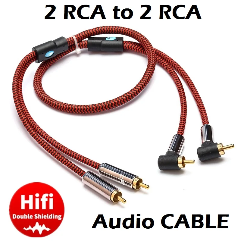 

Dual RCA Male to 2 RCA Male Audio Cable for Home Theater Amplifier HDTV Soundbox Hi-Fi Systems Speakers OFC Shielding Cord