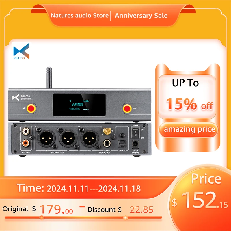 Xduoo Mu-605 MU605 Hifi Draadloze Bluetooth Ontvanger Bluetooth 5.1 Decoder Dual ES9018K2M Dac Ondersteuning Aptx Hd Ldac Sbc aac